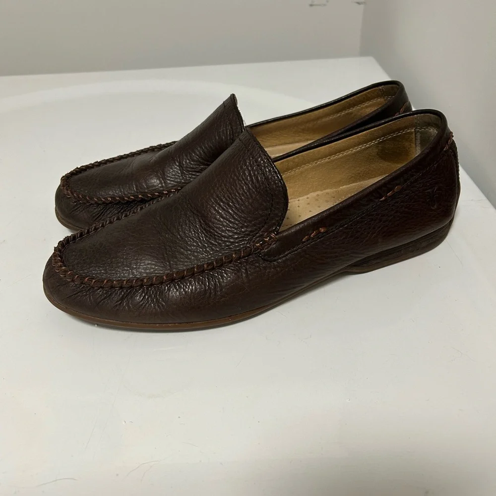 Frye Dark‎ Brown Leather Slip-On Loafers
